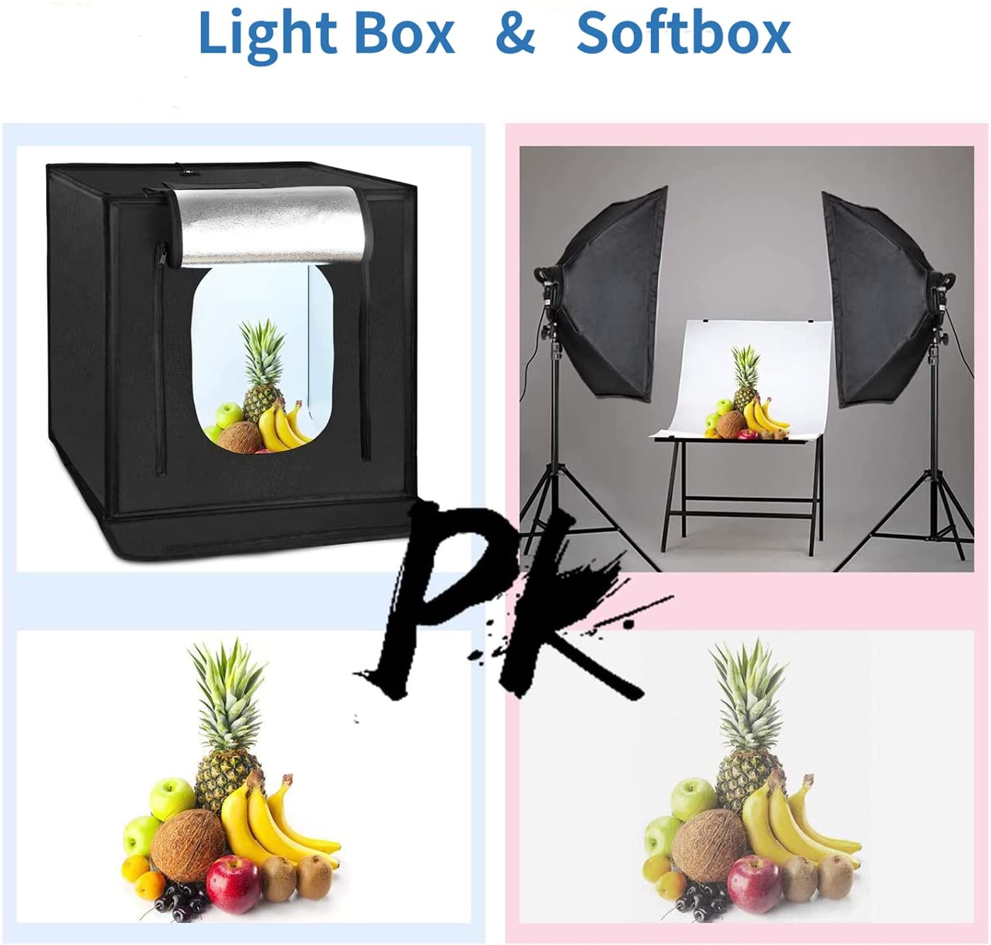 BES-29354 - Fotografia - beselettronica - Box per foto scatola luminosa 30  cm pieghevole portatile con sfondo soft box